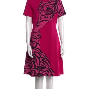 Valentino Fuchsia Tiger Graphic Dress